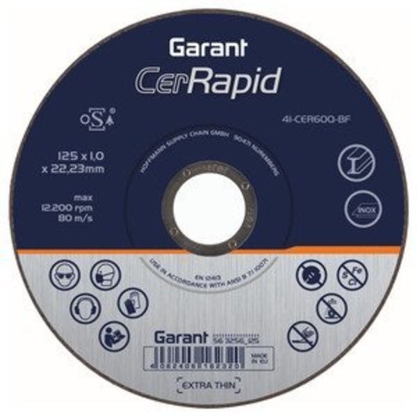 Garant CerRapid cutting disc EXTRA THIN, steel, STAINLESS, Disc Dia: 125mm 563256 125